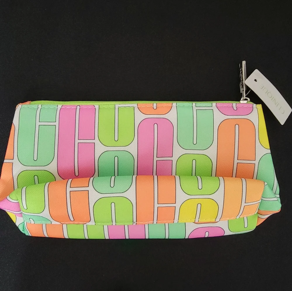 Brand New Clinique Travel Makeup Bag Neon Logo